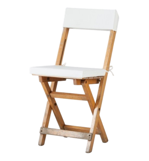 Kussen "klapstoel hout" gebroken wit