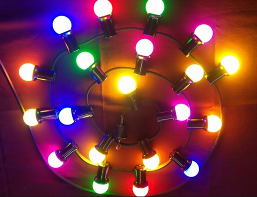 Prikkabel gekleurd 5m (met 10 lampen)