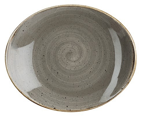 Stonecast bord ovaal betongrijs 20x16cm