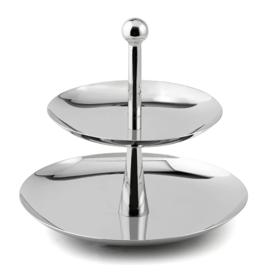 Etagère RVS, 2 laags klein (bonbon)