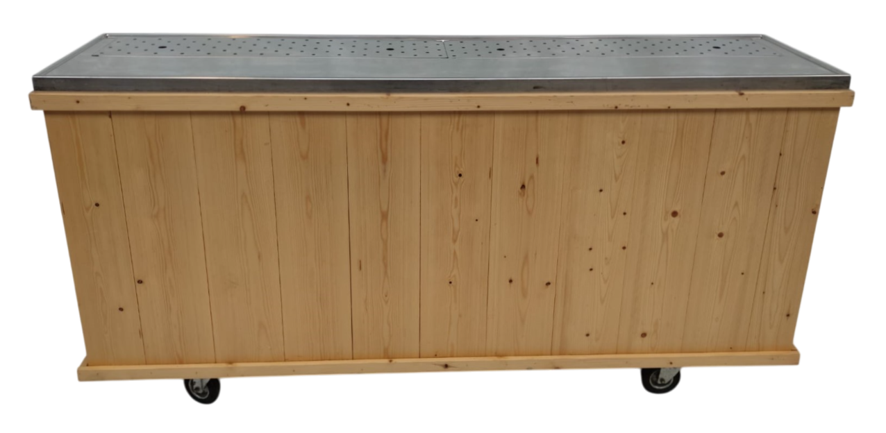 Buffetbar zonder spoelbak steigerhout 200cm