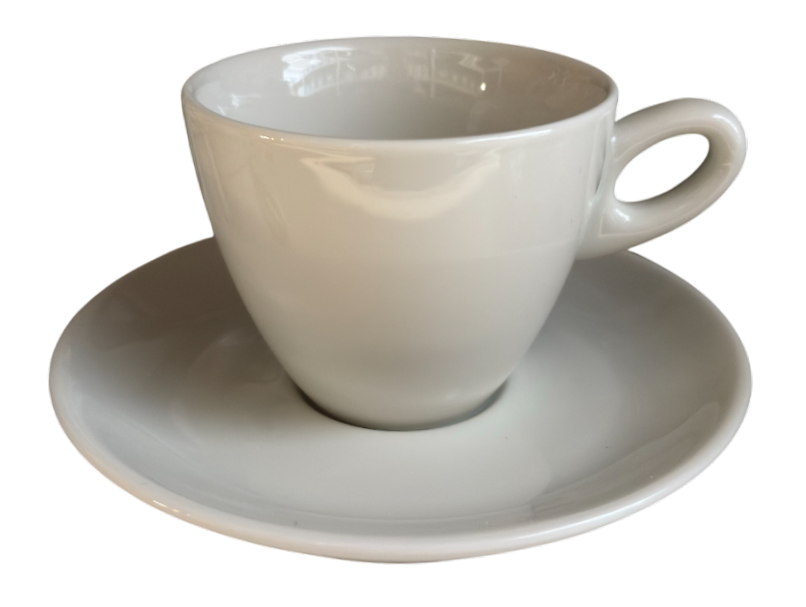 Cappuccino kop en schotel, effen