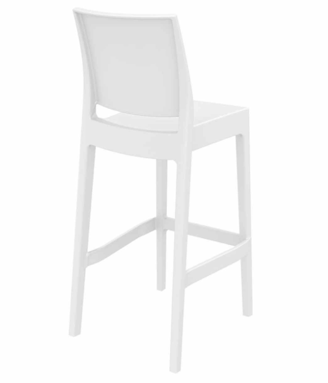 Barkruk Maya wit met rugleuning