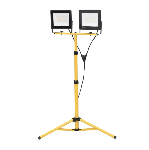 Bouwlamp dubbel met statief LED