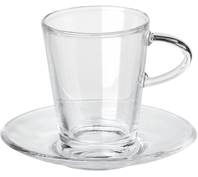 Theeglas met schotel 25cl