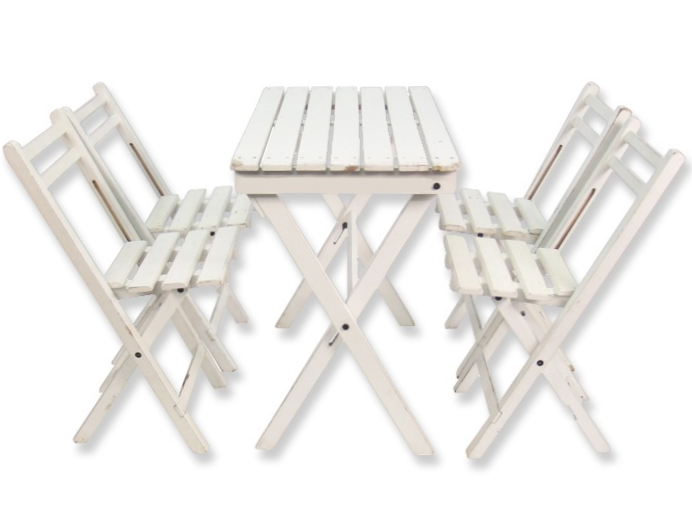 Bistro tafel hout wit