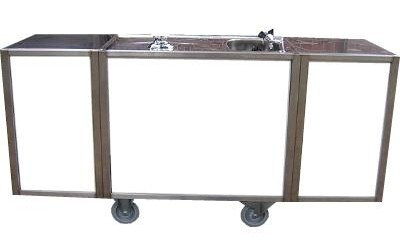 Spoelbuffet + spoelbak uitklapbaar (100-200cm)