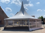 Floriadetent witte zeilen 6-hoekig 65m²