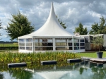 Floriadetent witte zeilen 6-hoekig 65m²