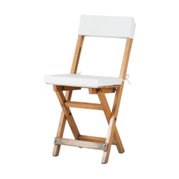 Kussen "klapstoel hout" gebroken wit