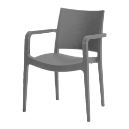 Terras stoel met leuning antraciet