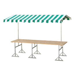 Marktkraam groen/wit 250x80cm (ongeplaatst)