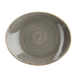 Stonecast bord ovaal betongrijs 20x16cm