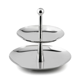 Etagère RVS, 2 laags klein (bonbon)