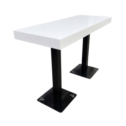 Statafel met wit blad 180x70cm