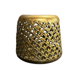 Theelicht goud met LED verlichting 12cm