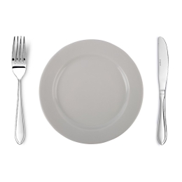 Bord Ø 21cm - Met diner mes en vork