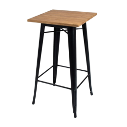 Statafel Wagon met houten blad 60x60cm