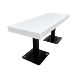 Tafel met wit blad 180x70 (6 pers)