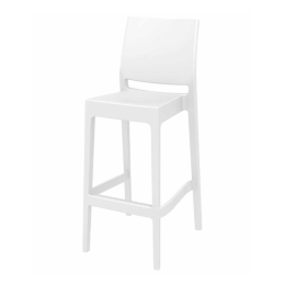 Barkruk Maya wit met rugleuning