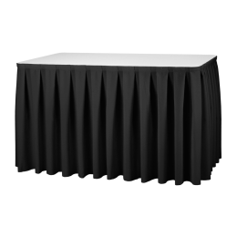 Partyset: Tafel 183x76cm - met wit kleed en zwarte rok