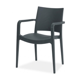 Terras stoel met leuning antraciet