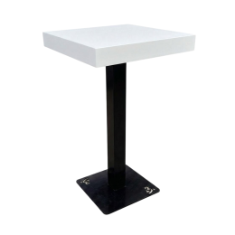 Statafel met wit blad 70x70cm