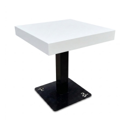 Tafel met wit blad 70x70cm