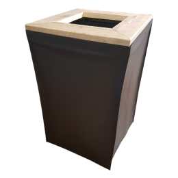 Afvalbak Kliko met zwart doek en steigerhoutrand